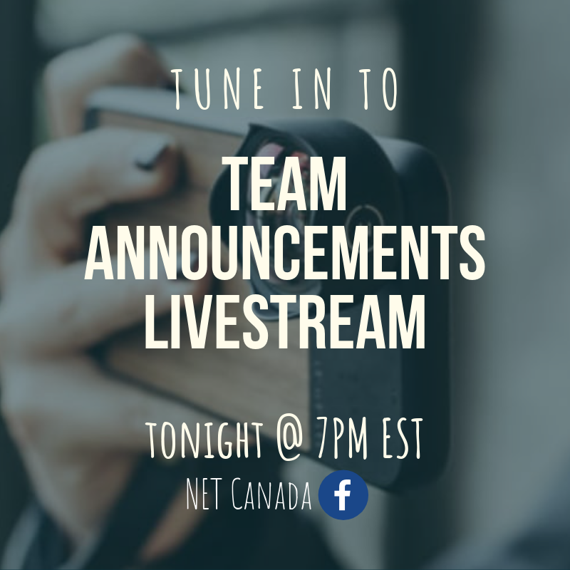Our NET Teams for 2019/2020 are going to be announced THIS evening and we would love for you to be a part of this exciting event!

Our LIVESTREAM will be available on our facebook page! Visit buff.ly/2ZPtiUS at 7PM where we will begin with Praise &amp; Worship.