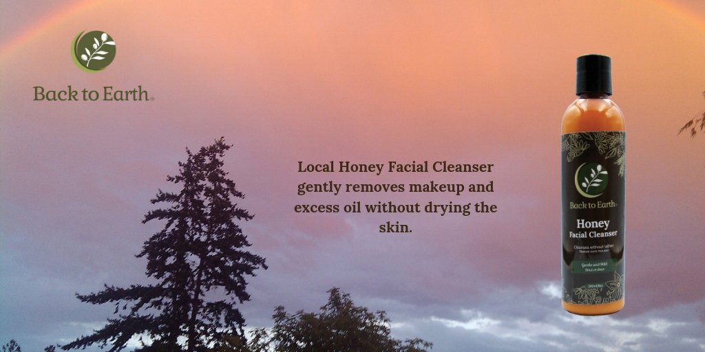 BackToEarthBC's tweet photo. The antibacterial, probiotic, &amp; enzymes of raw honey reduces breakouts, soothes &amp; smooths your skin. This  collection of herbs, oils, and extracts ensures a 'feast' of nutritional cleansing for your face.
#naturalskin #skincare #summer #antipimples   #naturalskincare #healthyskin https://t.co/2BKEByI2rl