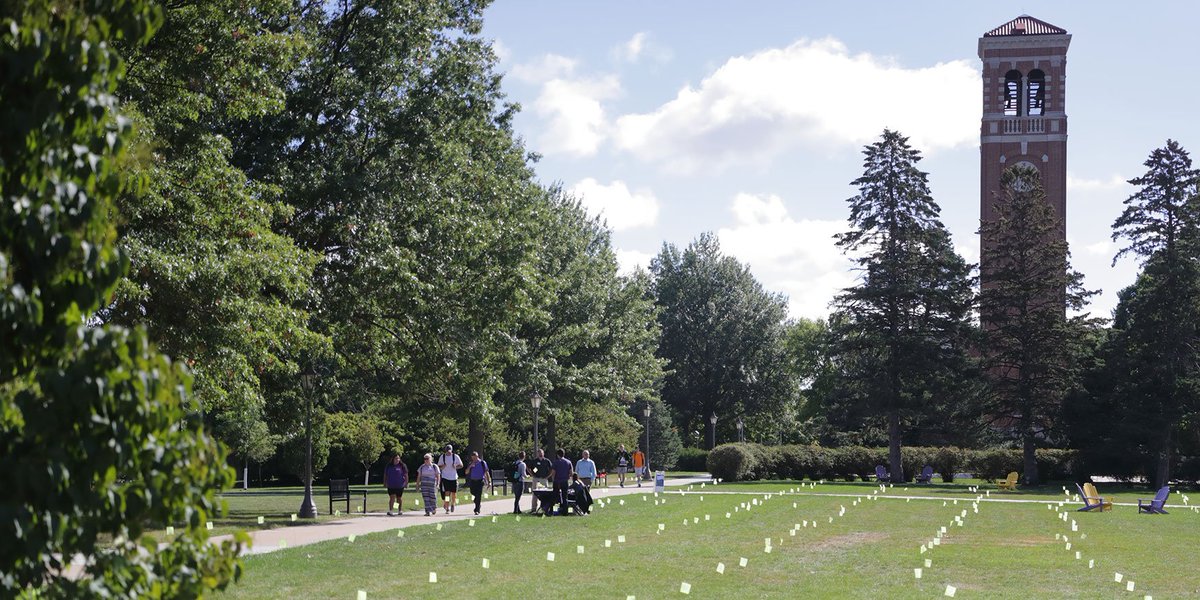 northerniowa's tweet photo. Good vibes! Panthers filled 1,000 flags with happy thoughts to start conversations and raise awareness for mental health. 

Crisis help |  text HELLO to 741741 https://t.co/qHMH3j4Zwd