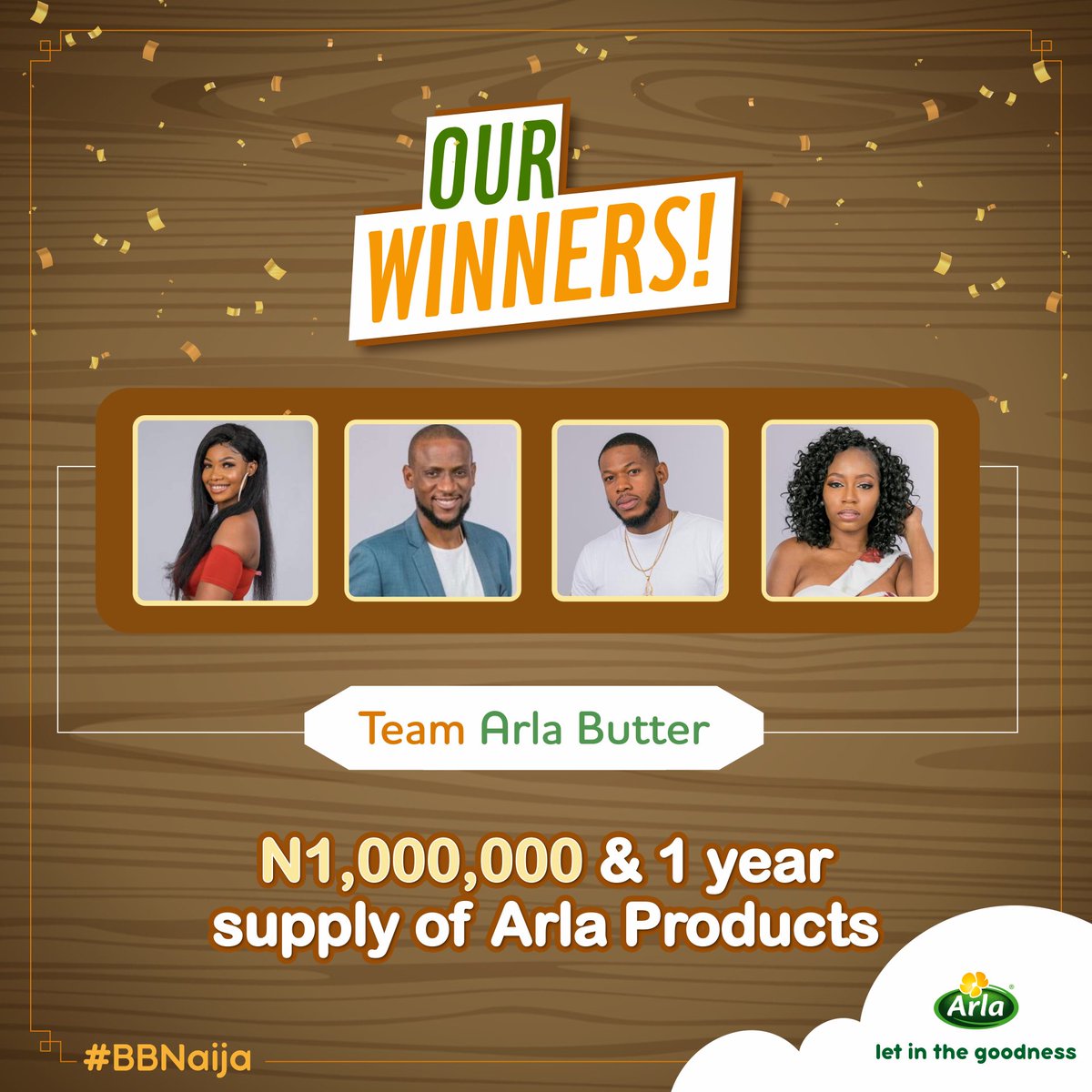 danomilkng's tweet image. Cheers to Team Butter for winning the #ArlaCooking Show!
We appreciate all the #BBNaija housemates for  making awesome meals with Arla.