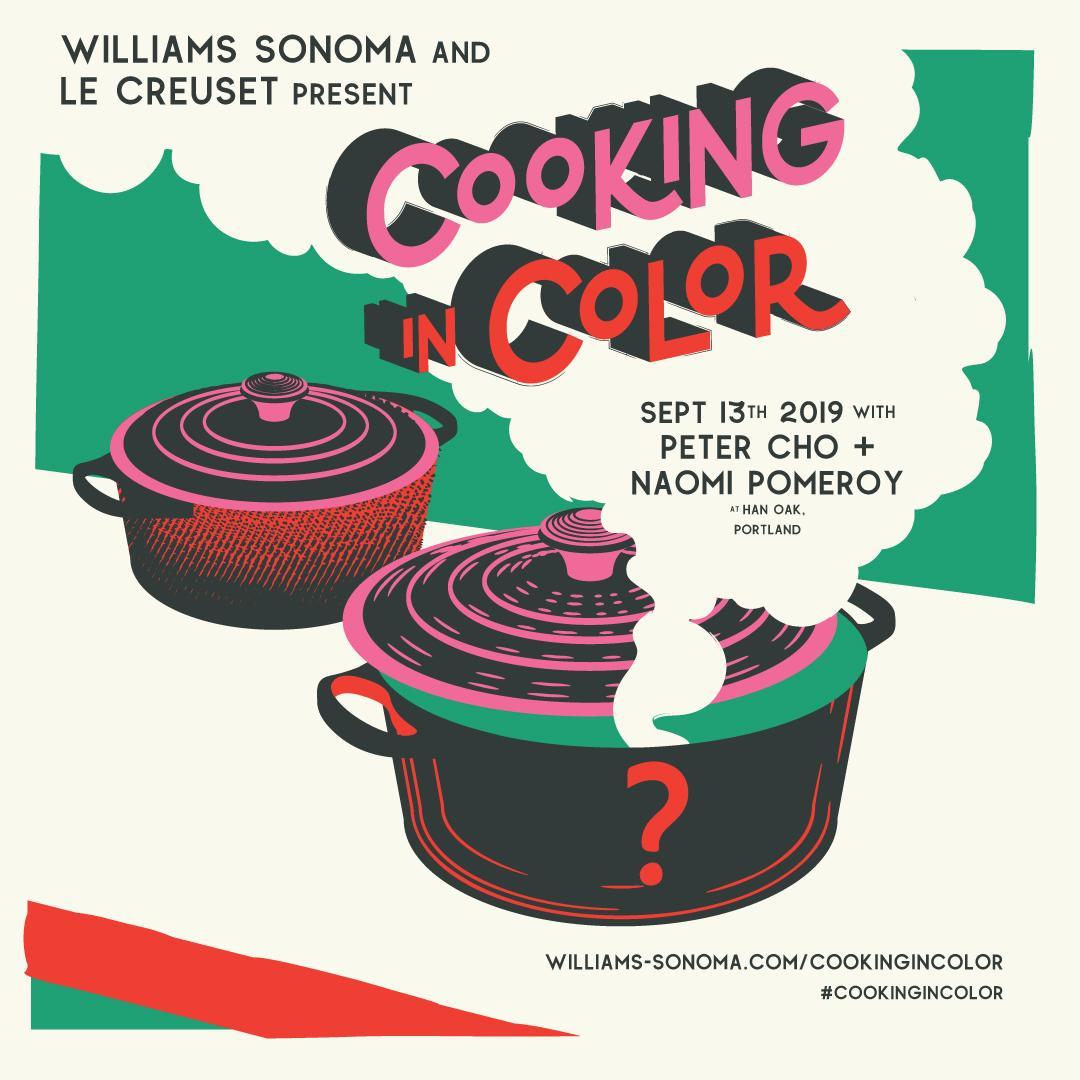 #Portland! Join us for our <a href="/lecreuset/">Le Creuset</a> dinner 9/13 at <a href="/HanOakPDX/">Han Oak</a> with chefs <a href="/petecho/">Peter Cho</a> + <a href="/NaomiPomeroy/">NaomiPomeroy</a>. We’re celebrating the iconic French cookware with a family-style meal + wine pairings by <a href="/MMondaviFamily/">MichaelMondaviFamily</a>. 

#CookingInColor Dinner Series: bit.ly/2ZK4aD2