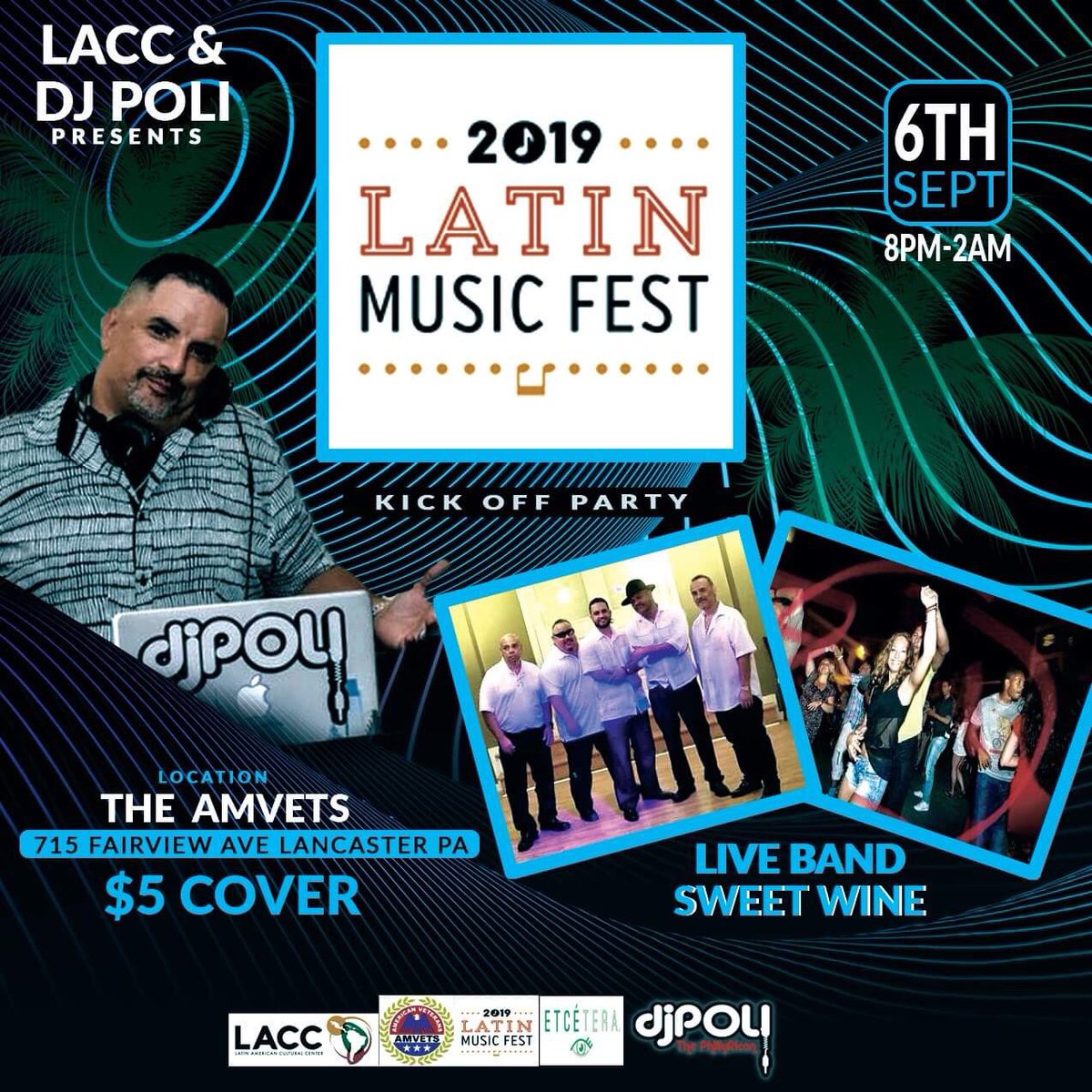 Don’t miss the opening night before the Latin Music Fest with DJ Poli and LIVE on stage, “ Sweet Wine”! 💃🏻🎶 Dress to empress. Dress code strictly enforced! 21 years of age or older! $5 donation ¡Los esperamos! #latinmusicfestpa #latinmusicfestlancaster