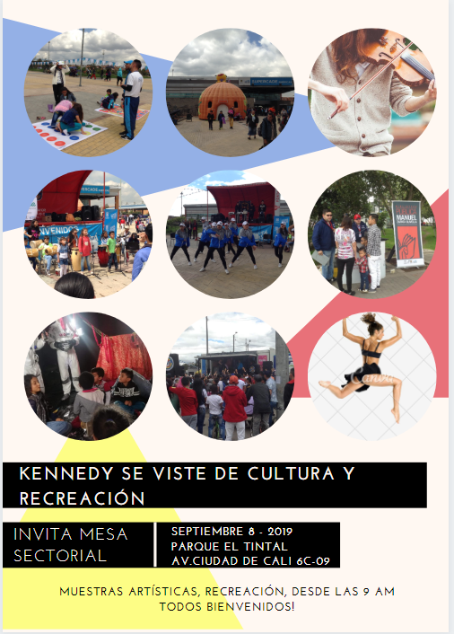 Kennedycultural's tweet photo. Te interesa tener el mejor plan para disfrutar en familia y conocer el trabajo de los procesos locales del Sector Cultura ? Acompáñanos éste domingo 8 de septiembre en Parque El Tintal. Invita la Mesa Sectorial de Cultura #Kennedy #CiudadparalaCultura #MovidaLocal https://t.co/J8wO7subYL