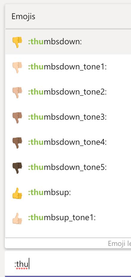 Selland's tweet photo. Thanks @MicrosoftTeams for sorting emojis alphabetically, leaving my most used emoji at the bottom. https://t.co/epsvihpS7x