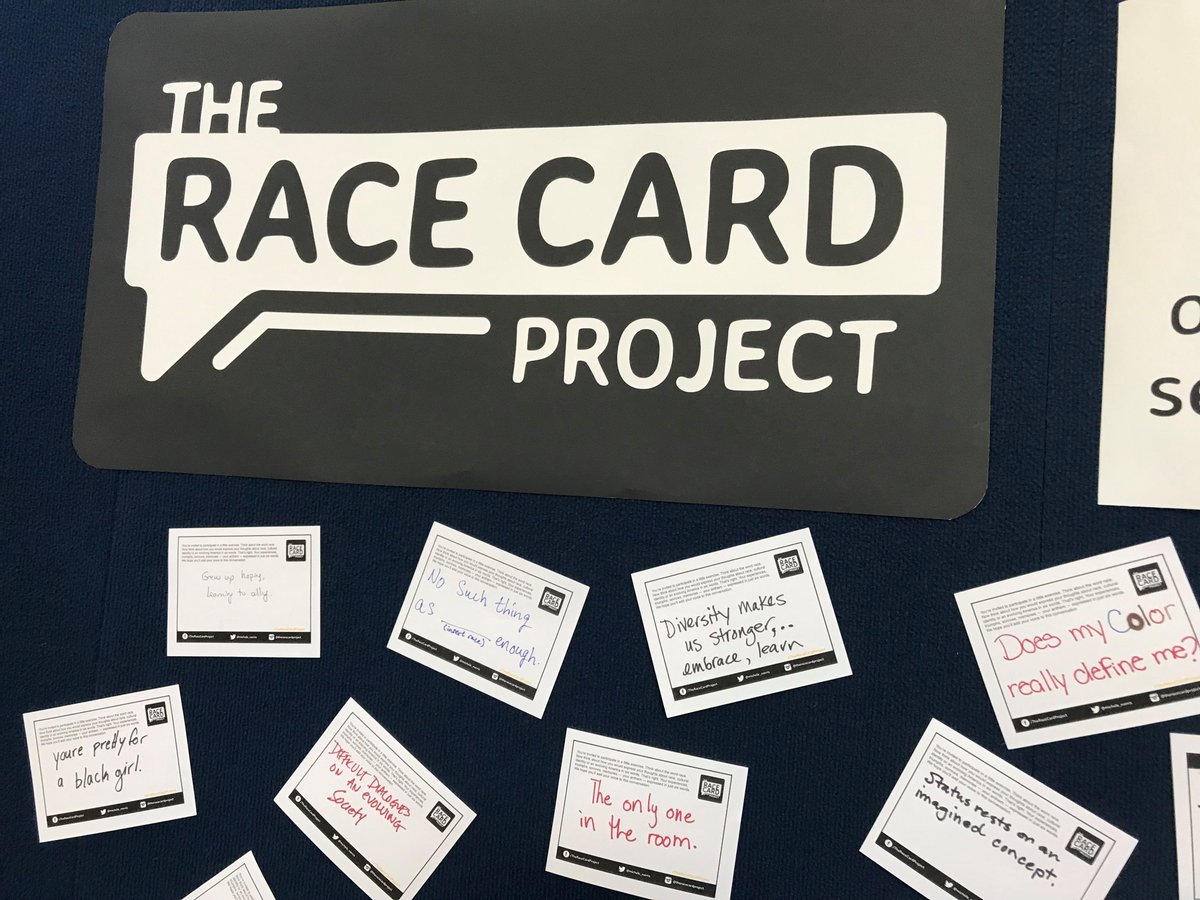BoothLibrary's tweet photo. How would you distill your thoughts, experiences or observations about race into one sentence that only has six words? Share your thoughts as part of The Race Card Project. Write your "six words" on a card & place it on the wall in the library's Marvin Foyer. #theracecardproject https://t.co/URFz40zpgD