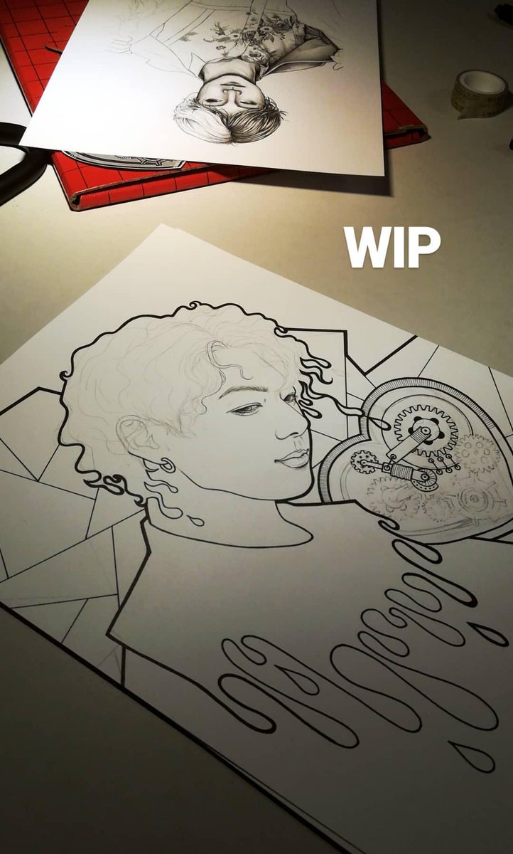 misscrazyrrr's tweet image. #clockworkheart #ink #lineart #workinprogress #goo #jungkook