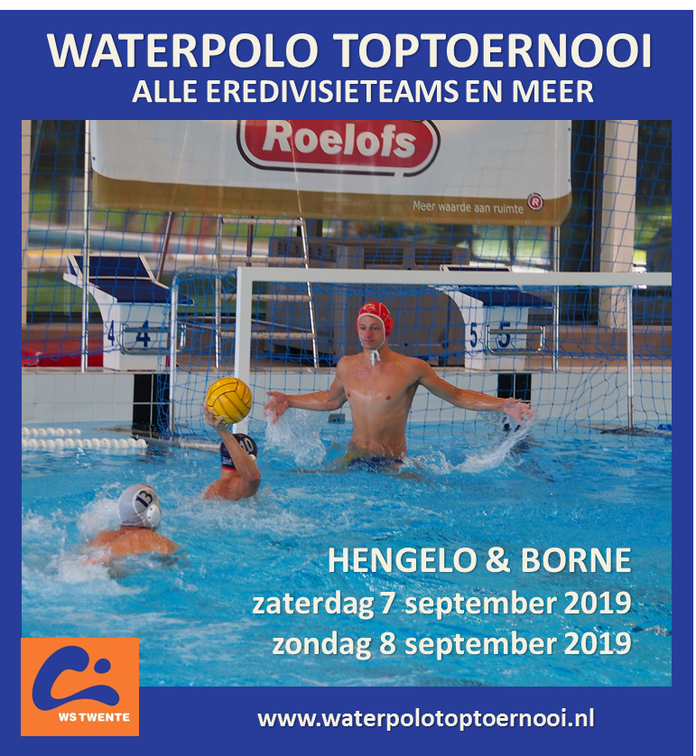 Dit weekend het top waterpolo toernooi in #Hengelo en #Borne op 7 en 8 september 2019. Dé start van het waterpoloseizoen met (natuurlijk) de vernieuwde regels. Benieuwd hoe de heren en dames van de eredivisieteams het eraf brengen? Zie waterpolotoptoernooi.nl voor de uitslagen