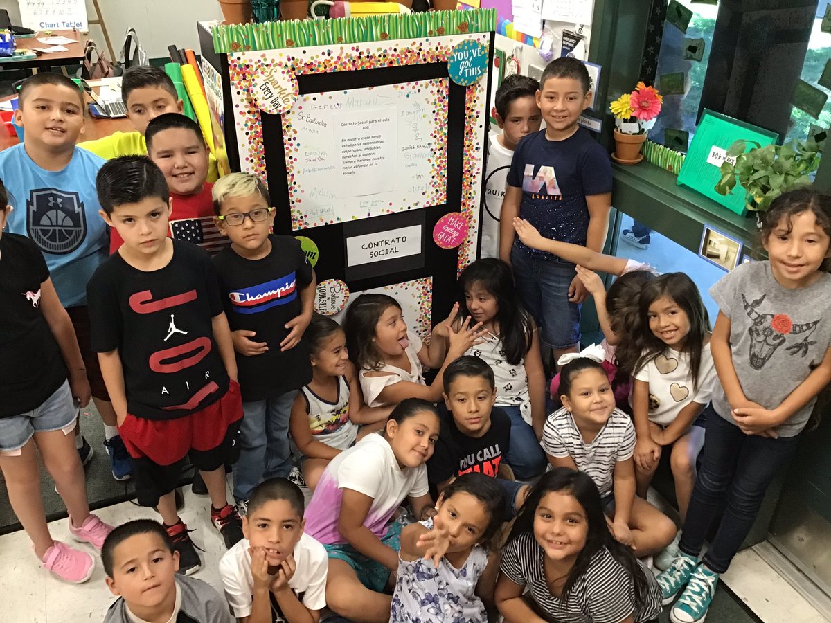 CKH with our social contract for the year in 2nd Grade. Creating relationships and unity for a positive learning environment.