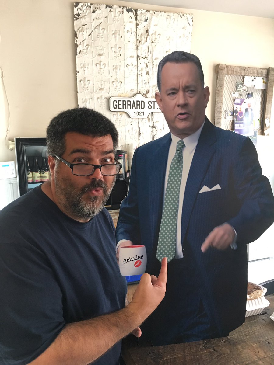 GlobalEnzo's tweet photo. It worked last year with @RyanGosling Why not try again with @TomHanks this time #TomNeedsGrinder #GoodLuck @GrinderCoffeeTO https://t.co/8KWWMz6Qkc