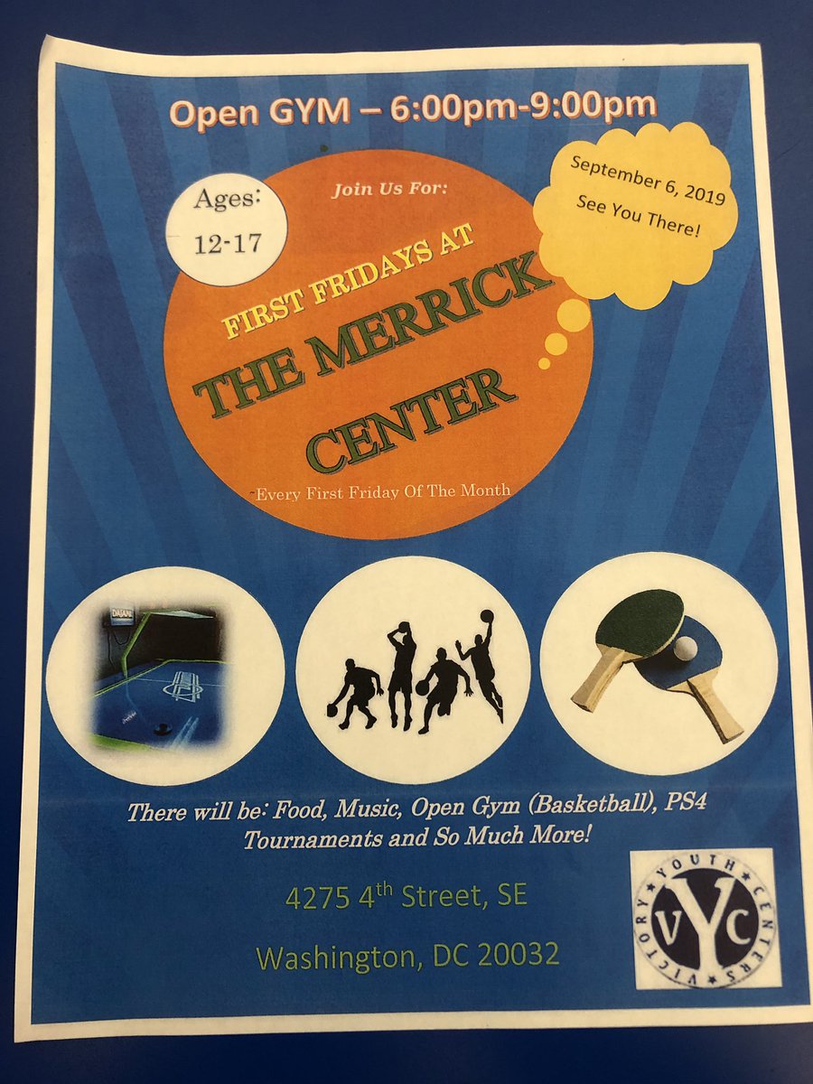 Come on out for first fridays at the Merrick Center. 6pm-9pm. If your interested in volunteering or have questions feel free to message me.