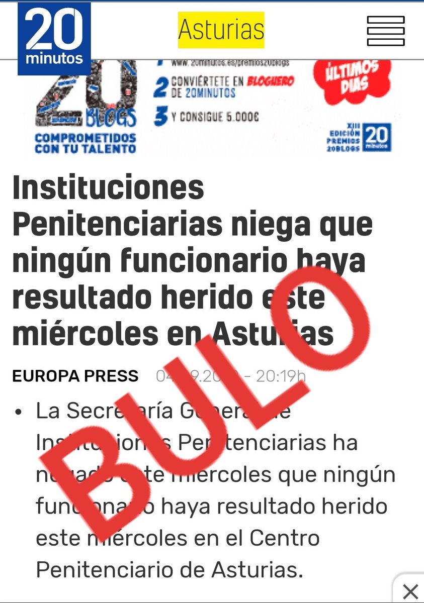 tu_abandono's tweet photo. 🔴DESMONTAMOS la VOLADURA de @interiorgob y #SGIP
 
🚫Instituciones Penitenciarias MIENTE y MANIPULA a la opinión pública a través de @20m 🗞asegurando que NINGÚN funcionario resultó herido hoy en #Asturias

✅La realidad con DOCUMENTOS OFICIALES es otra📋👇

#TAMPM
#SOSPRISIONES https://t.co/wn6QrqeA9D