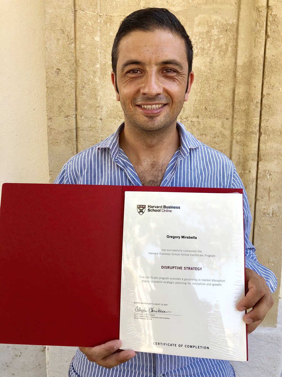 GM_MultiFace's tweet photo. This week, I received my certificate of « Disruptive Strategy » with @claychristensen delivered by @online_HBS
This is by far the best educational experience I had the chance to follow with a big emphasis on Innovation strategy.
#HBXDisruptiveStrategy #innovation https://t.co/p0ZC9gIxmK