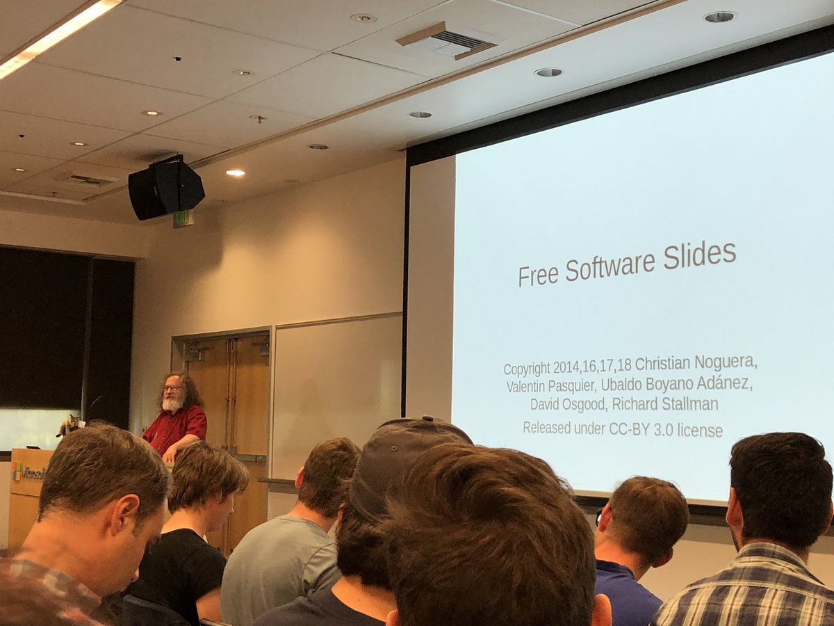 Richard Stallman is giving a talk at Microsoft campus.

If the world ends today, you know why.