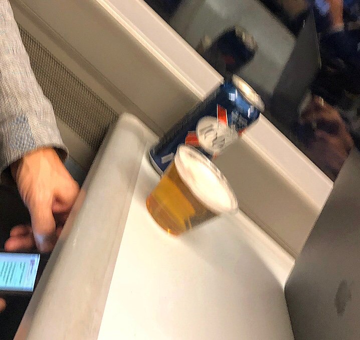 sean_ruddy_1's tweet photo. Bloke beside me on the train trying to look classy by drinking beer out of a little wanky plastic cup...just drink out of the can u cheif!!! #trainwanker #singleuseplastic #traindrinks 🤡 https://t.co/yNFEg9N5zq