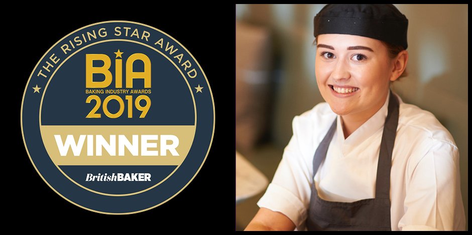 BritishBaker's tweet photo. The first category of the night is the Rising Star Award,  sponsored by @Rondo_uk. The award goes to Megan Roberts from @UCBofficial "Ambition, graft and courage are three qualities that made Megan stand out." #BakingAward https://t.co/g2wuhoxjMV