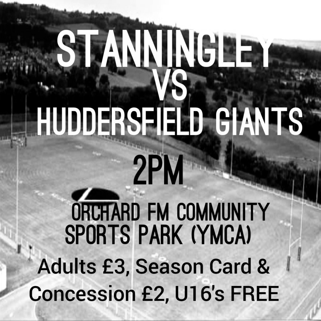 StanningleyLadi's tweet photo. 🎽STANNINGLEY VS HUDDERSFIELD GIANTS
🕑2PM KICK OFF 
🗓8TH SEPTEMBER 
🏟ORCHARD FM SPORTS PARK (YMCA)
🎟 ADULTS £3, SEASON CARD &amp; CONCESSIONS £2, U16S FREE

⚫⚪⚫ GET BEHIND THE GIRLS ⚫⚪⚫

🎽 Team Will Be Announced In Due Course 🎽 https://t.co/iS2rMgGnMp