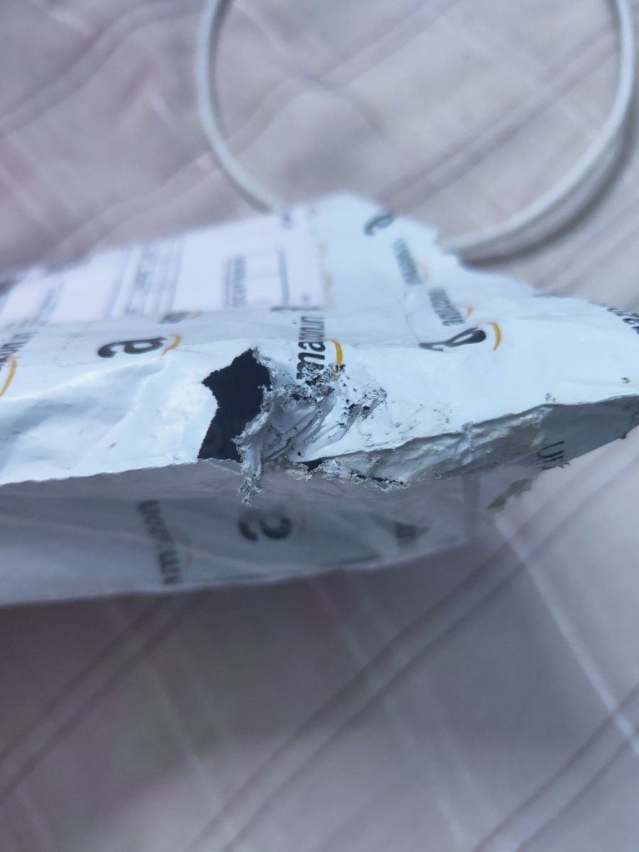 ShagufaZareen's tweet image. @amazonIN 
This is how a mobile phone gets delivered to me without much care and packaging. It is just inside a plastic cover of amazon that too with so much holes on it. This kind of packaging is not appreciable.
#worstpackaging 
#AmazonIndia