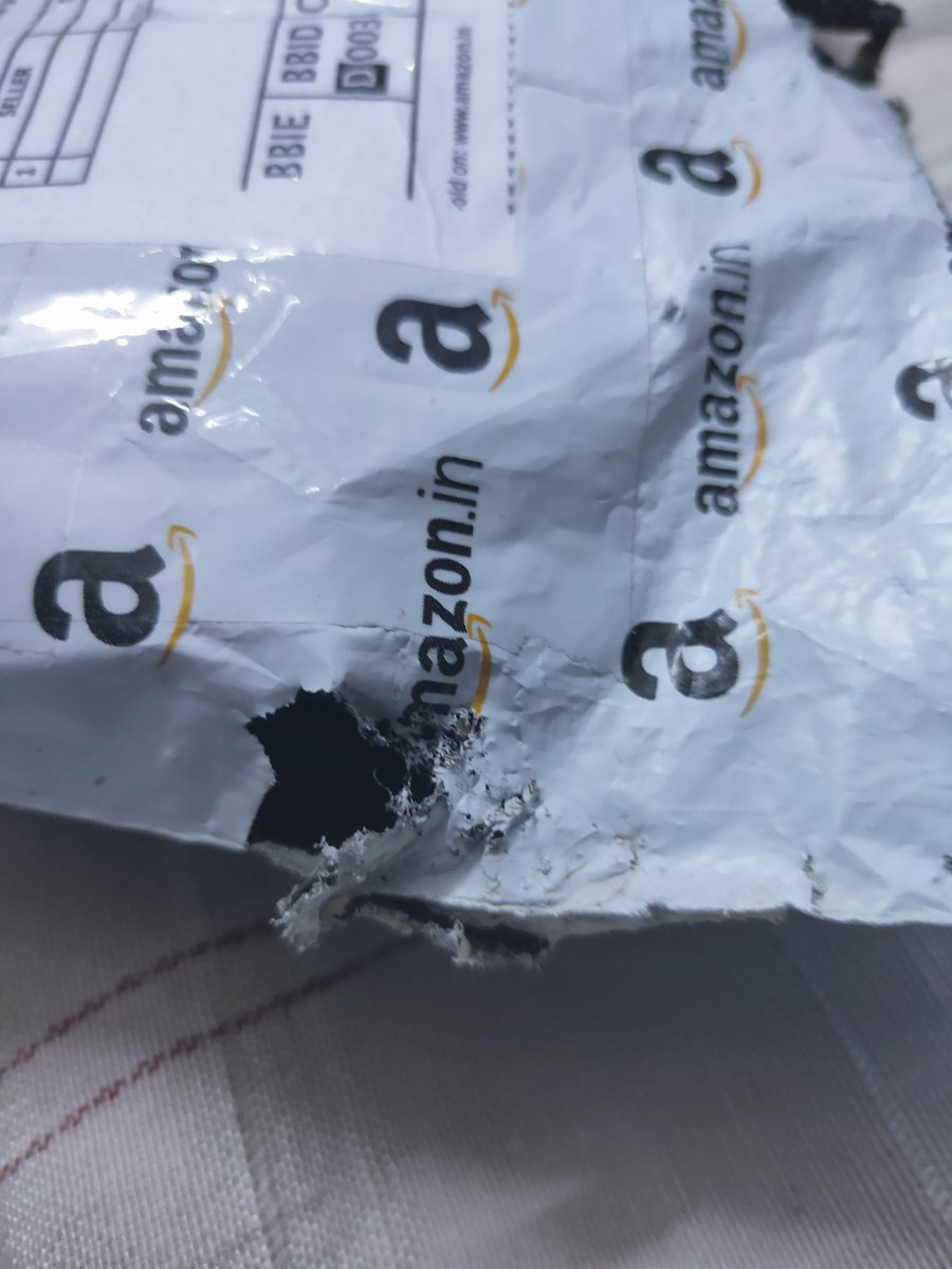 ShagufaZareen's tweet image. @amazonIN 
This is how a mobile phone gets delivered to me without much care and packaging. It is just inside a plastic cover of amazon that too with so much holes on it. This kind of packaging is not appreciable.
#worstpackaging 
#AmazonIndia