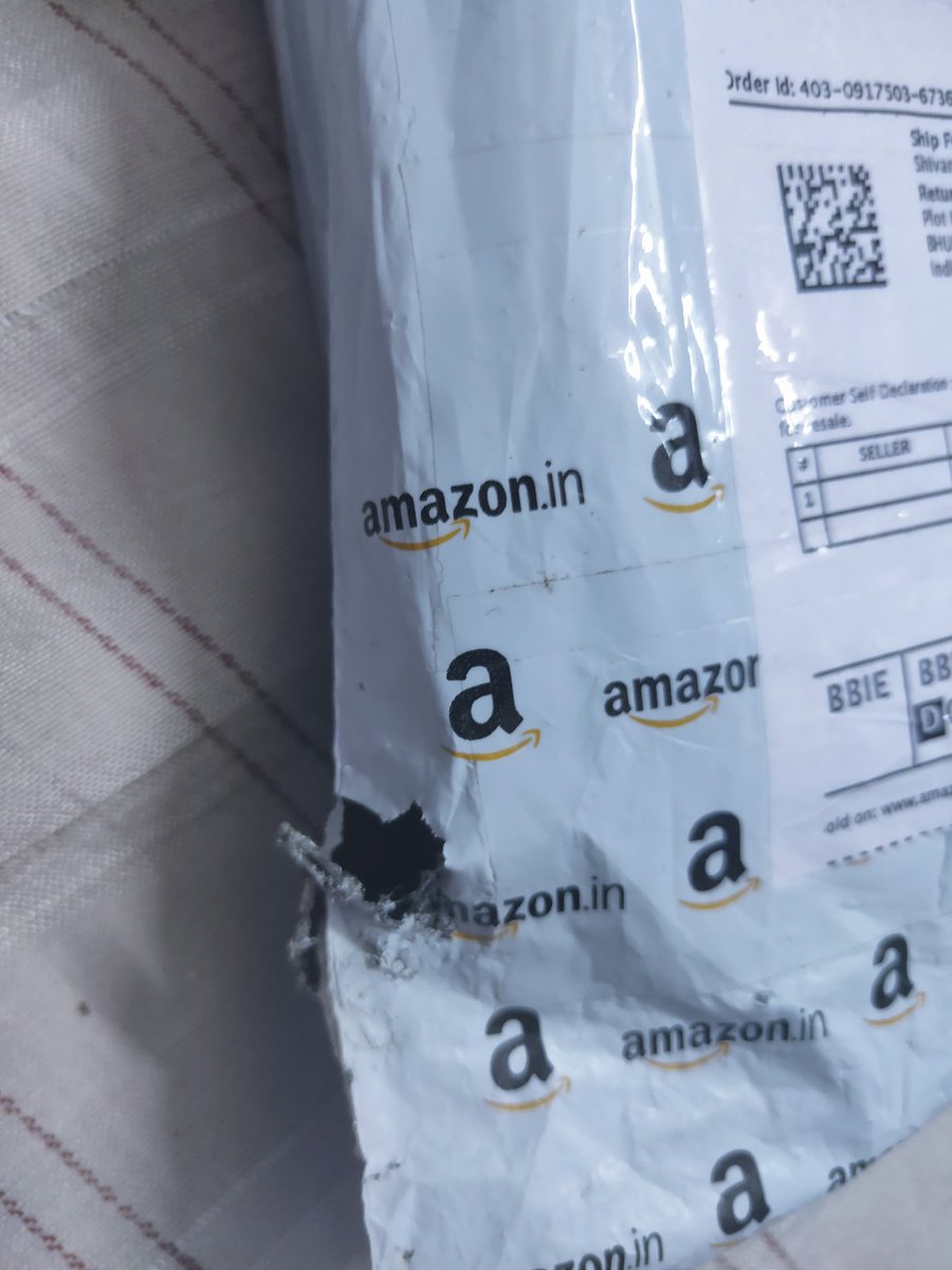 ShagufaZareen's tweet image. @amazonIN 
This is how a mobile phone gets delivered to me without much care and packaging. It is just inside a plastic cover of amazon that too with so much holes on it. This kind of packaging is not appreciable.
#worstpackaging 
#AmazonIndia