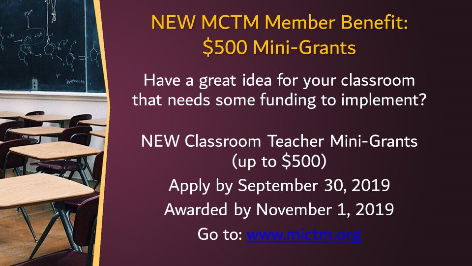 michiganmath's tweet photo. What if YOU had $500 to spend for YOUR math classroom?
#Miched #mathchat #MCTM #elemathchat #dactMath #math @RAnderson_Math @Kidsmathtalk @jgauthier13 @KateFanelli1 https://t.co/7HjlujqXTG