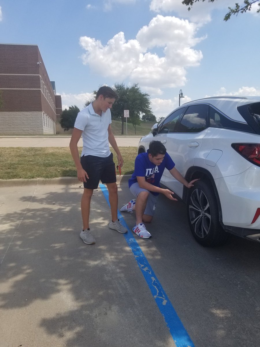 LawWhs's tweet photo. "According to the transportation code, tires should be inflated at __psi" "therefore this teacher is breaking the law and should go directly to ISS" 😱
Trolling teacher cars! #letsbecops #itsthelaw #gotoschool #welearned https://t.co/wKey6uY3kX