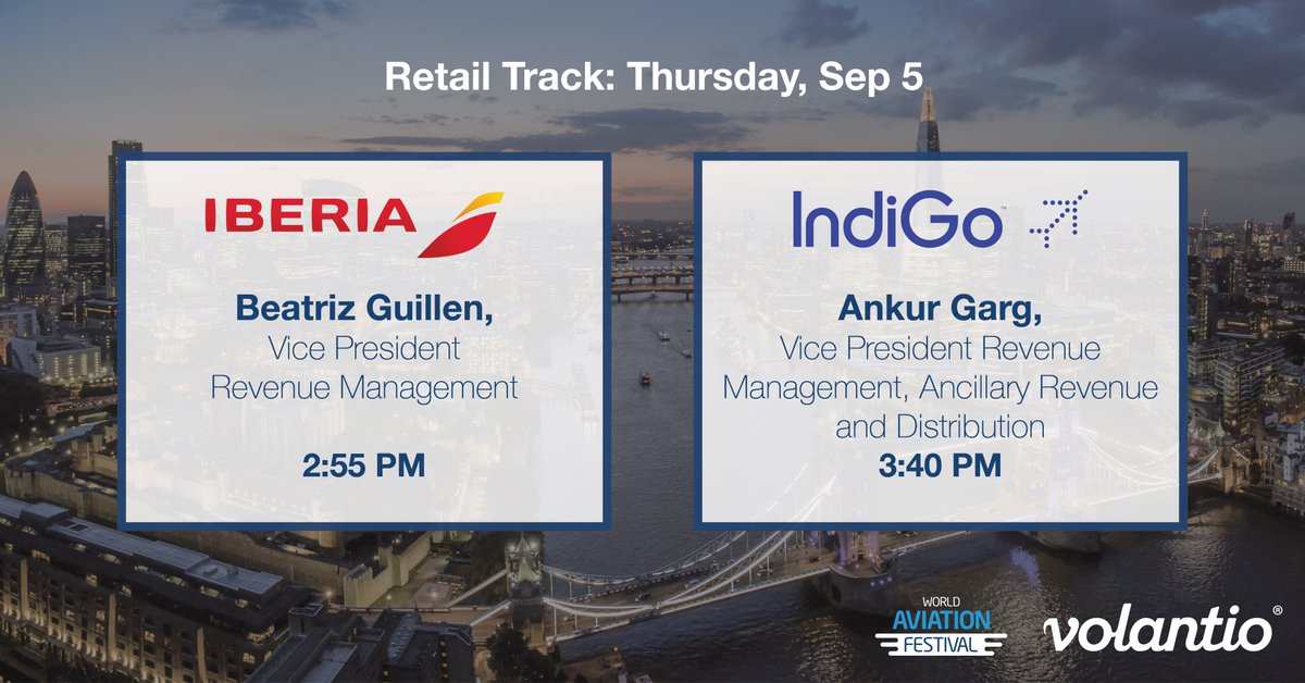volantio's tweet photo. We had a fantastic first day at the #AviationFest with 
@airlinesblog. Thanks to everyone who stopped by. Tomorrow, be sure to check out our friends Beatriz Guillen of @Iberia and Ankur Garg of @indigo share how Volantio's post-booking revenue platform has helped their RM teams. https://t.co/OuoTl42UAP