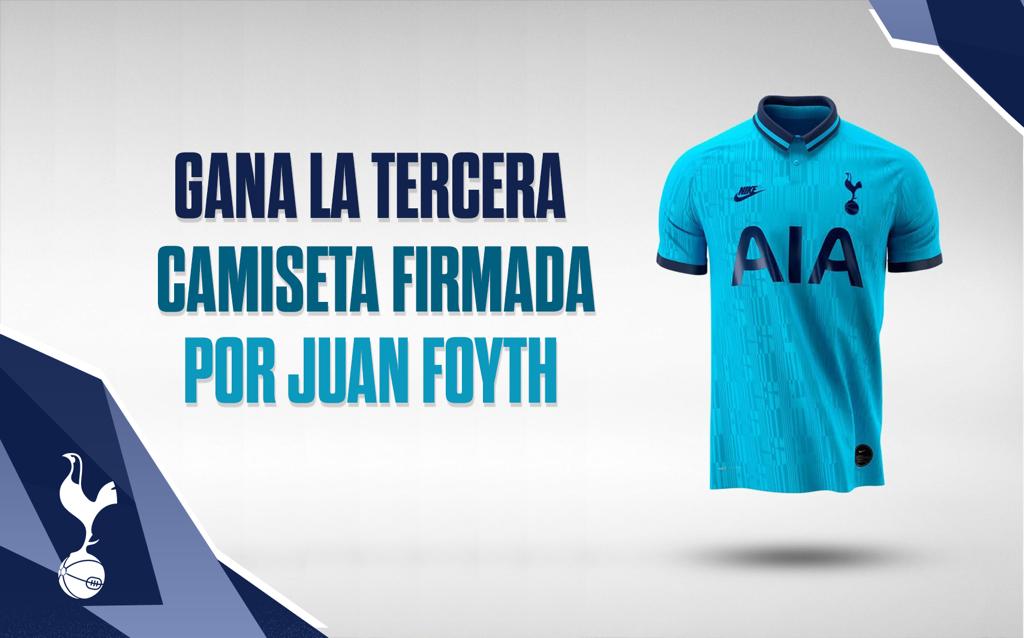 <a href="/EleteTSC/">Todo Sobre Camisetas</a> <a href="/marcadegol/">Marca de Gol</a> <a href="/JuanMFoyth/">Juan Foyth</a> 🚨 SORTEO 🚨

Para ganar nuestra tercera camiseta:
🔄✅ RT y seguir a <a href="/Spurs_ES/">Tottenham Hotspur</a> 
✅ Seguir a <a href="/EleteTSC/">Todo Sobre Camisetas</a> y <a href="/marcadegol/">Marca de Gol</a> 

#VamosSpurs ⚪️ #MadeOfTottenham