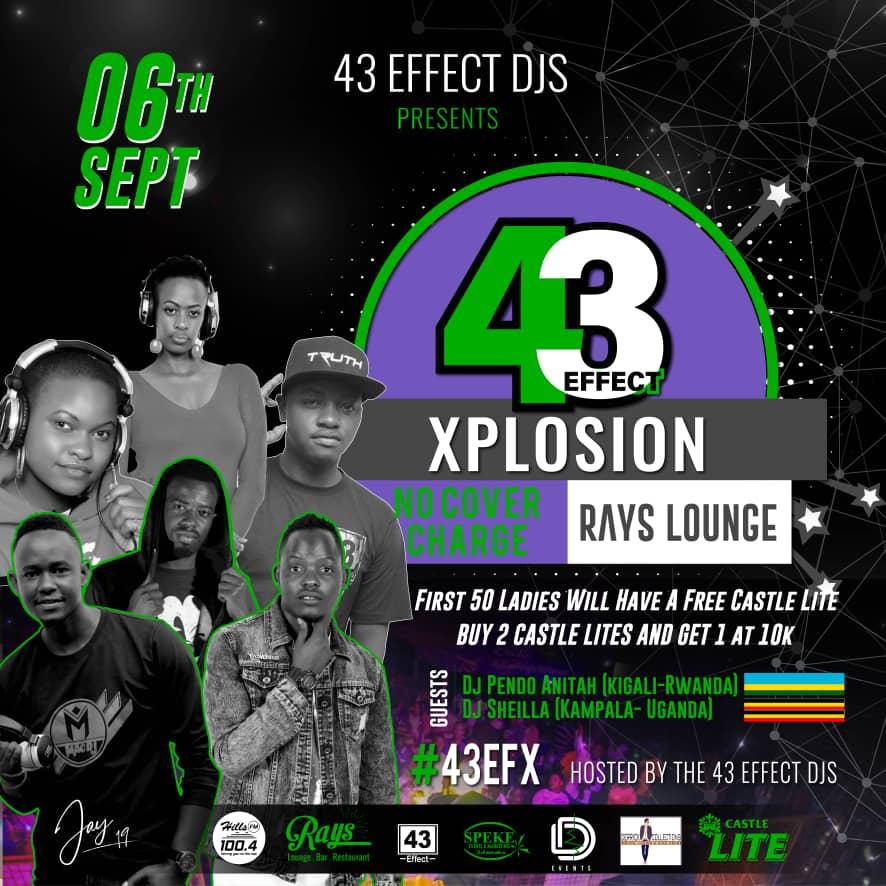 eddiespikaagaba's tweet photo. Only 1 day left to the biggest dj Show down in Kabale dubbed #43effectexplosion ft 12 djs (2 Female guest djs, 4 @43Effect djs en 6 home djs) on the same Stage @LoungeRays happening this Friday 6th, powered by @43Effect @CastleLiteUg, @spekeevents https://t.co/dHx2DDvGvl