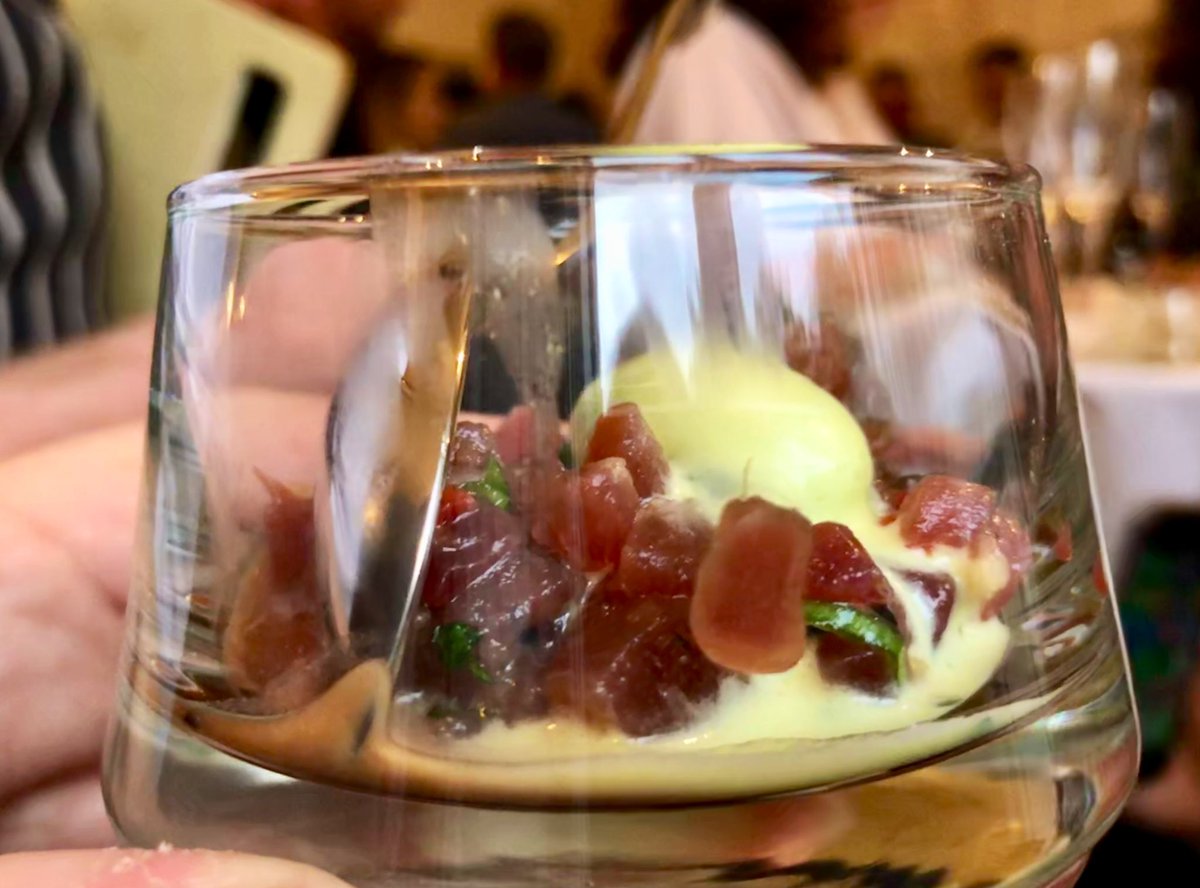 We also got to taste the famous bluefin tuna landed in Ireland last week which came in as by-catch (Ireland has a small by-catch quota. Tartare with a wonderful wasabi ice cream by <a href="/seansmithchef/">seansmith</a> 👌🏻🙈. Very rare to have tuna like this in Ireland <a href="/CliffTownhouse/">Cliff Townhouse</a>
🐟#thisisirishfood