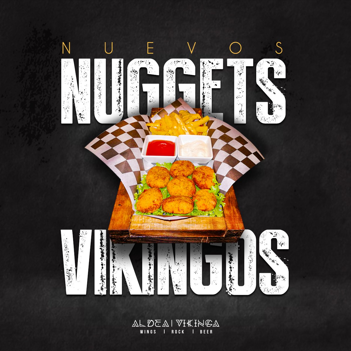 AldeaVikinga's tweet photo. 👉No puedes perderte los deliciosos #nuggets acompañados de unas papas fritas y aderezos, te dejarán con ganas de más. https://t.co/PejKHxdaxS