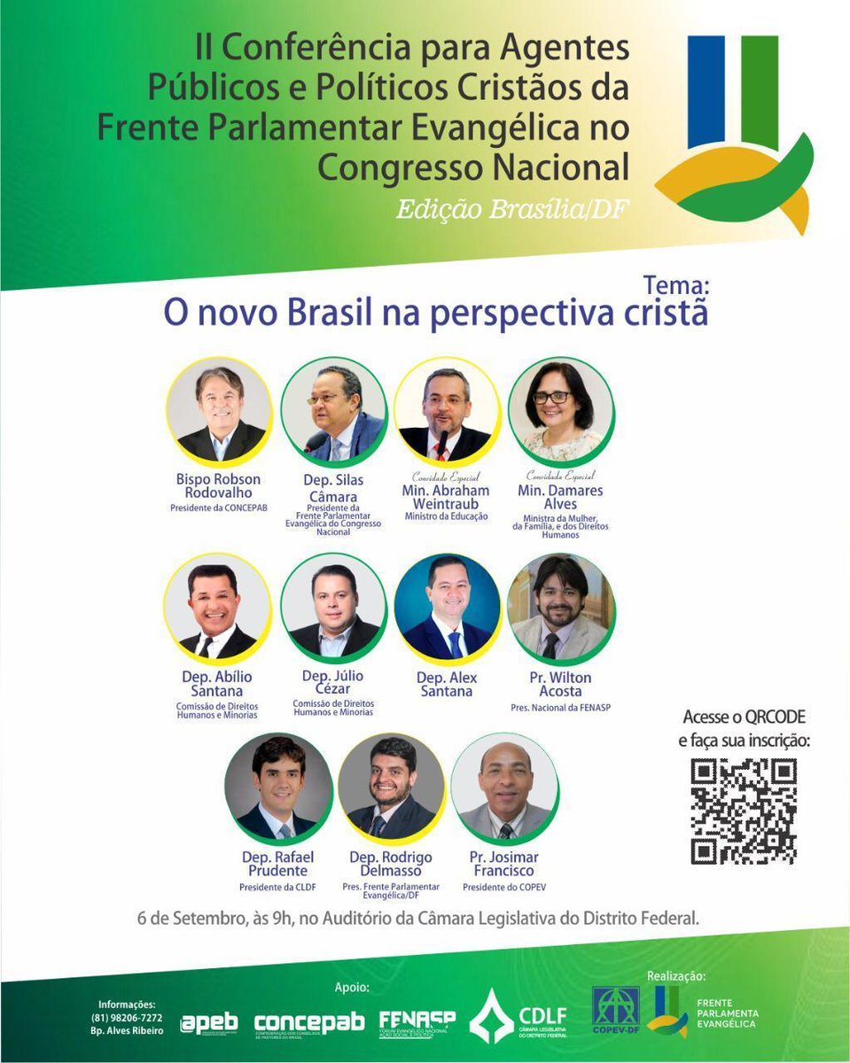 BispoRodovalho's tweet photo. Como cristão, sinto orgulho em poder contribuir para a nossa nação, não somente com orações, mas também apresentando alternativas que contribuam para o crescimento do Brasil. E, nesta sexta-feira estarei na II Conferência FPE no Auditório da Câmara Legislativa do DF. #Concepab https://t.co/AlVnWoxZ0w