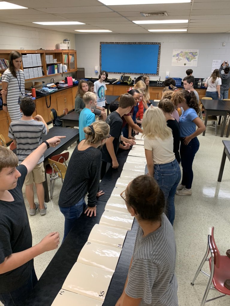MrsWaycaster's tweet photo. Mrs. Henry and Ms. Foster’s English I students work on communication and perseverance! @TheRugbyRaider https://t.co/Vx4gHEXrtF