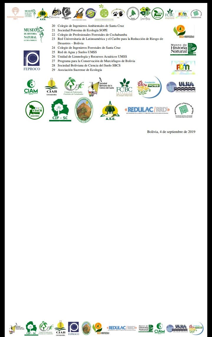 SergioGustavoGF's tweet photo. #deÚltimo
#Bolivia
29agrupaciones de profesionales y ambientalistas emiten un 2do pronunciamiento oficial, en torno al incendio en la #Chiquitanía, donde sugirien cambio de normativas, pausa ecológica en todo el país, auditorías ambientales y que se declare desastre nacional. https://t.co/AYpUyVIarv