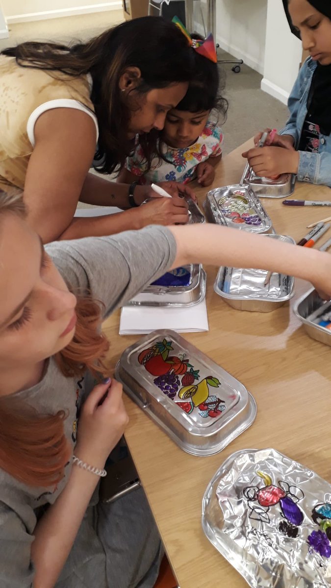 Millside_Centre's tweet photo. A few highlights from our #MillsideSummerMix Arts and crafts sessions. Who knew you could do so much with household recycled items? 
A huge thanks to Helena for organising, planning and running this group. https://t.co/OGFeLu0IPY