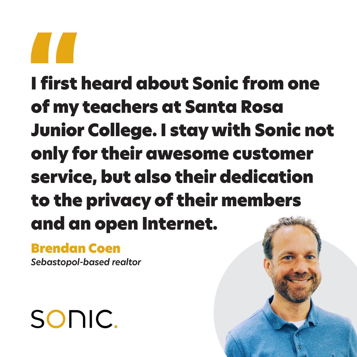 sonic's tweet photo. Are privacy concerns driving your tech choices these days? Our privacy practices are some of the main reasons members choose Sonic. https://t.co/308M2Knx3B #SoundsLikeSonic https://t.co/QG64xVnU4d