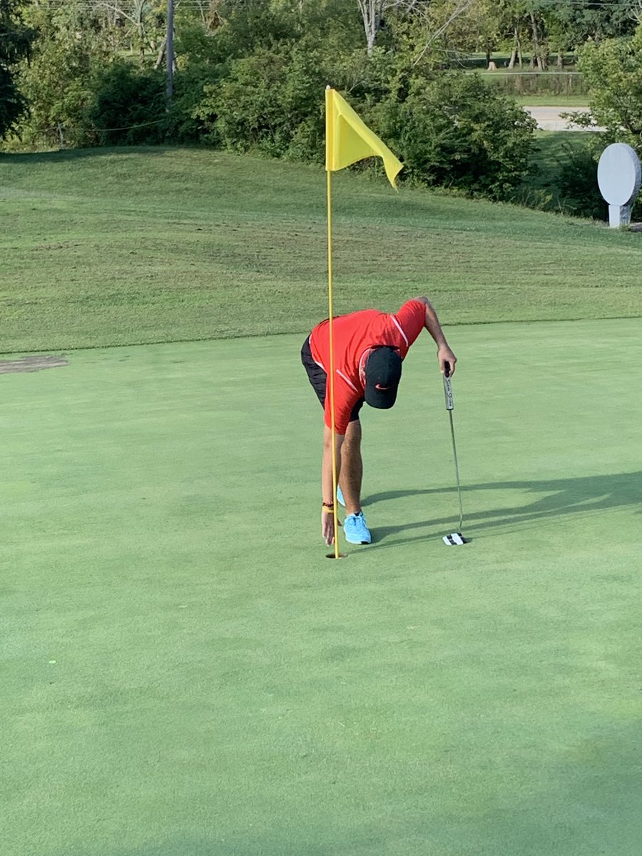 Medalist of the day Jack Beineke (36) pulls another birdie out of the cup in the Lions win vs Grown today. Jackson Miller and Connor Fouss also turned in solid rounds in the victory. <a href="/nrhsathletics/">Doug Foote</a>