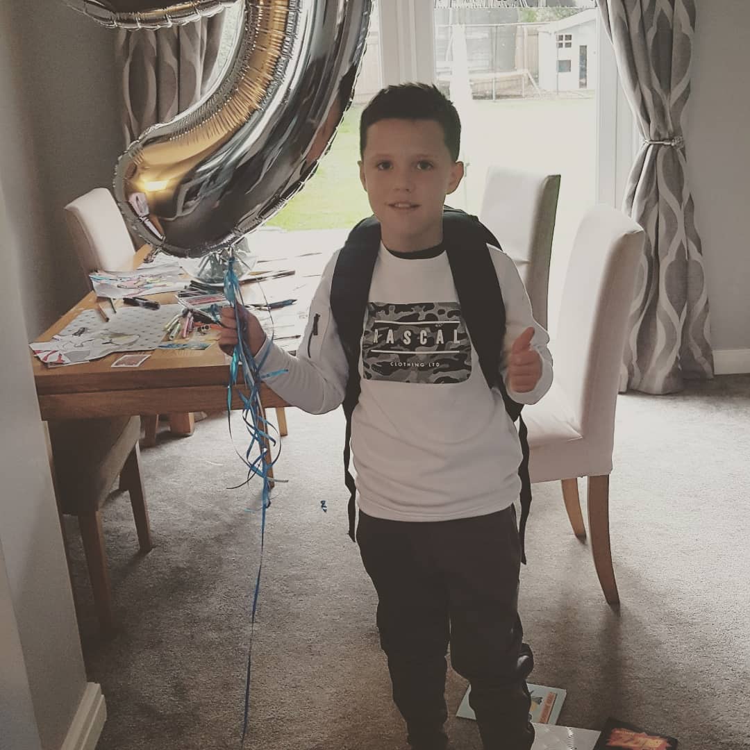 pskelly21's tweet photo. My little boy Frankie in all his Rascal birthday gear! Can he get a birthday shout out?! He's a big Man City and F2 fan #BeMoreRascal https://t.co/TWpac19Jsp