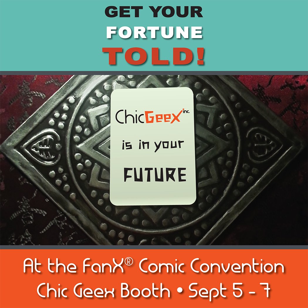 ChicGeex's tweet photo. IMPORTANT: Last minute booth change. We're now at #2201! Come find us and find out what your future holds. It'll be worth it! 

@fanxsaltlake #FanX #SLC #Utah #geek #comicConSLC #altUtah #cosplay #utahcosplay #fandriven #fortunetelling #nordicrunes #numerology #fortuneteller https://t.co/szZ7s3Qhpw