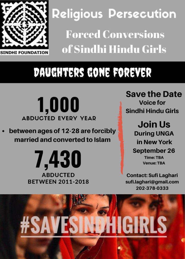 BalochDiplomacy's tweet photo. #ReligiousPersecution 
➡ Forced conversion of #Sindhi #HinduGirls in #Pakistan
Join in #Newyork https://t.co/NVqZCUNKtu