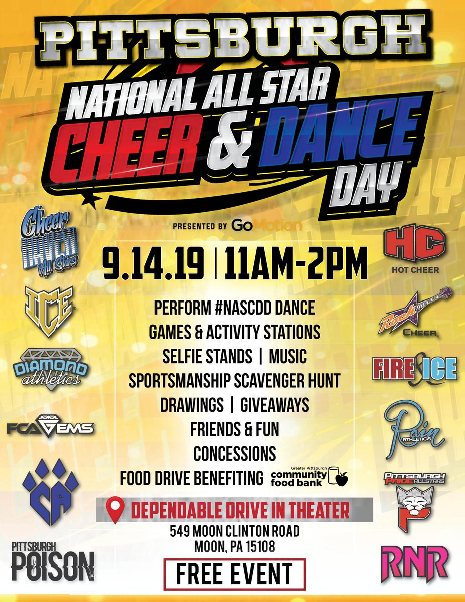 #NASCDD taking over the Burgh in 10 days! First 1000 attendees will receive a welcome gift! Everyone who donates to the food drive benefiting the Greater Pittsburgh Area Community Food Bank will be entered into a drawing for great prizes! FREE fun for EVERYONE! 
# TEAMPITTSBURGH