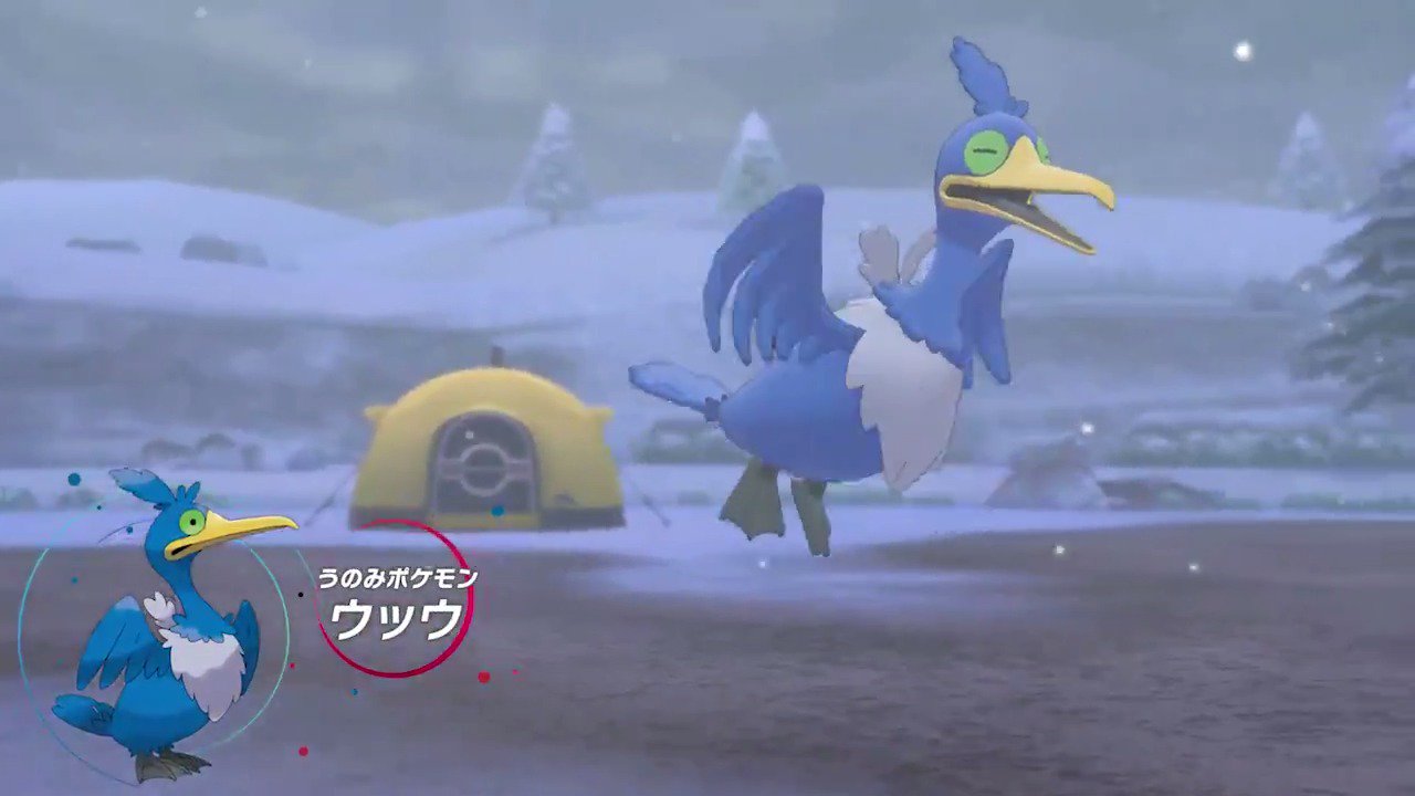 公式 ポケモン情報局 ガラル地方のポケモン紹介 ウッウ 食に対して貪欲で手頃な大きさのものを何でも飲み込む うのみポケモン 獲物以外のものを飲み込んでしまい 慌てて吐き出すこともあるようです ポケモン剣盾 T