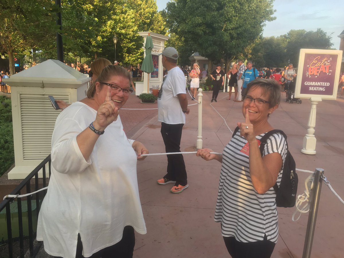 kengregkim's tweet photo. @BartMillard first in line for 8pm show!  Look for us...we will be in front!! #blessed #lucky #happy #EPCOT #excited #Mercyme #gettingourjesuson https://t.co/wiB3WYP3qf