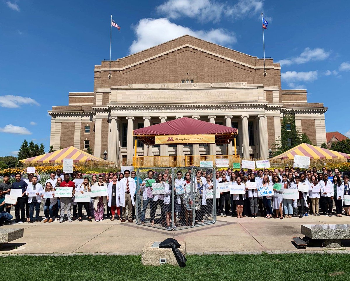 University of Minnesota joining the Nationwide LMSA White Coats for Human Rights Rally in support of the Humanitarian Standards for Individuals in Customs and Border Protection Custody Act. 
#WhiteCoatsforHumanRights #HeySenatePassHR3239