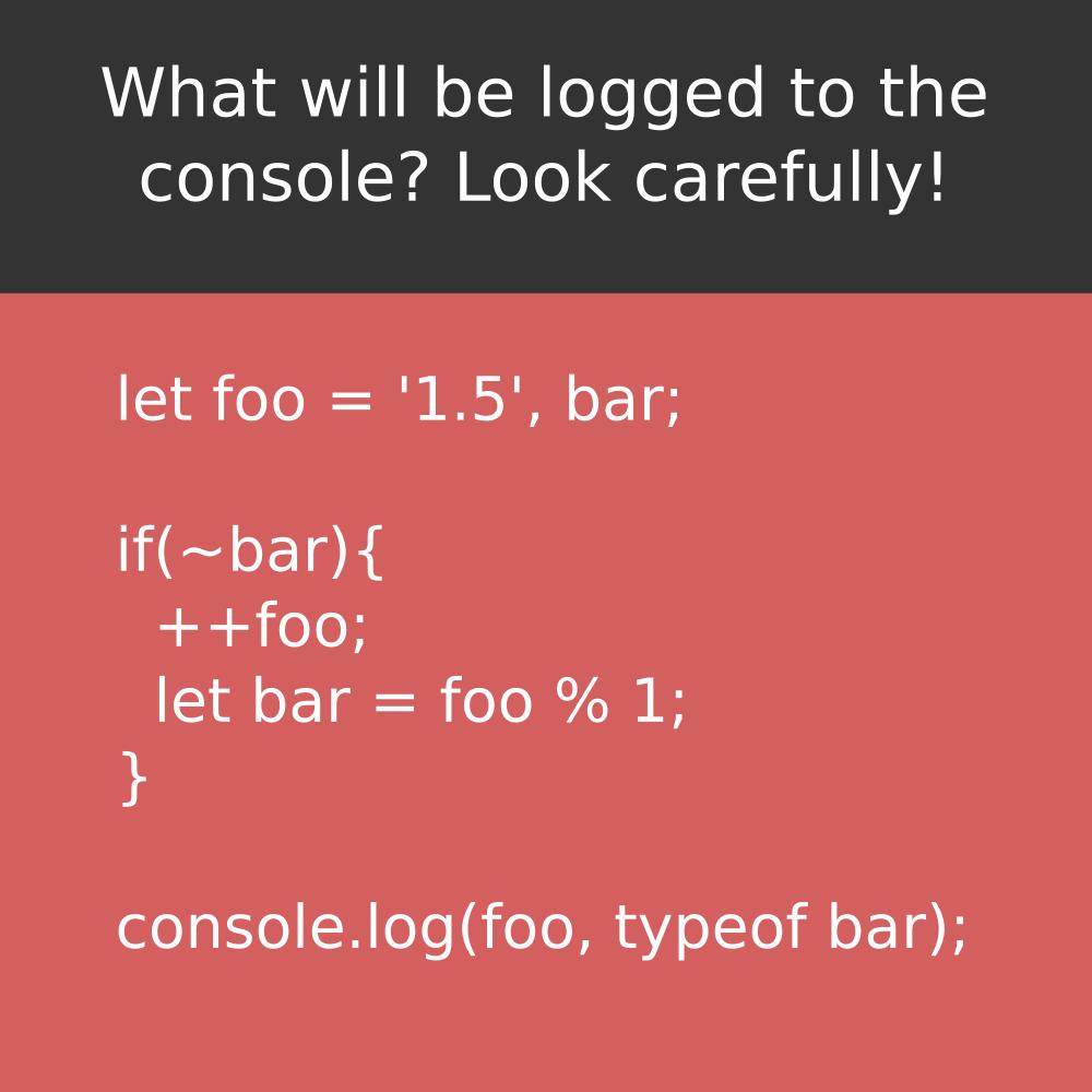 WeArePirple's tweet image. In Javascript, what will be logged to the console? Look carefully!
#javascript #JavascriptLibraries #javascripting #javascriptdeveloper #js #es6 #es5 #es7 #es8 #es2015 #es2016 #es2017 #es2018 #es2019 #coding #software #tech #pirple