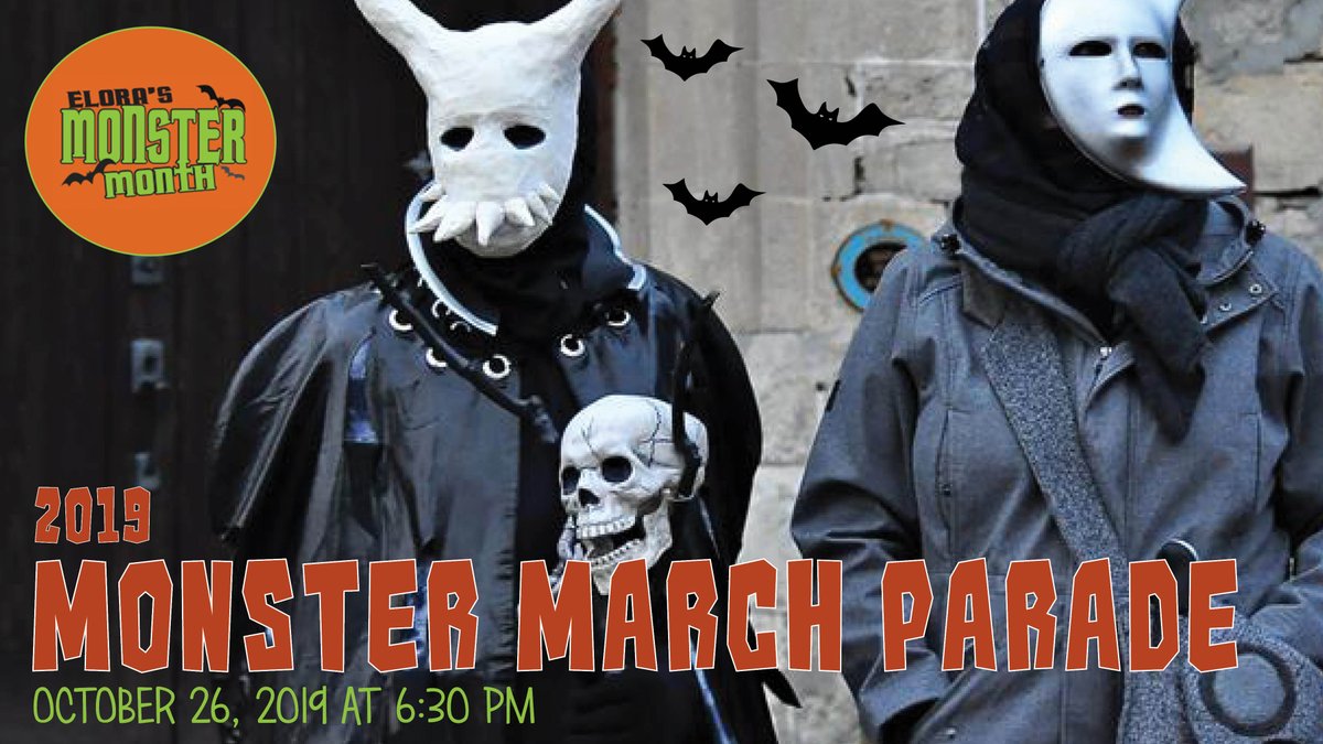 MonsterMonthEL's tweet photo. Don't forget to mark the Monster March in you calanders. Link to the event page is included in this post! The Annual non-motorized parade invites everyone to create a costume and take part in marching through the streets of Elora. 

https://t.co/pb8fSPDHzC https://t.co/VAReXWlnhr