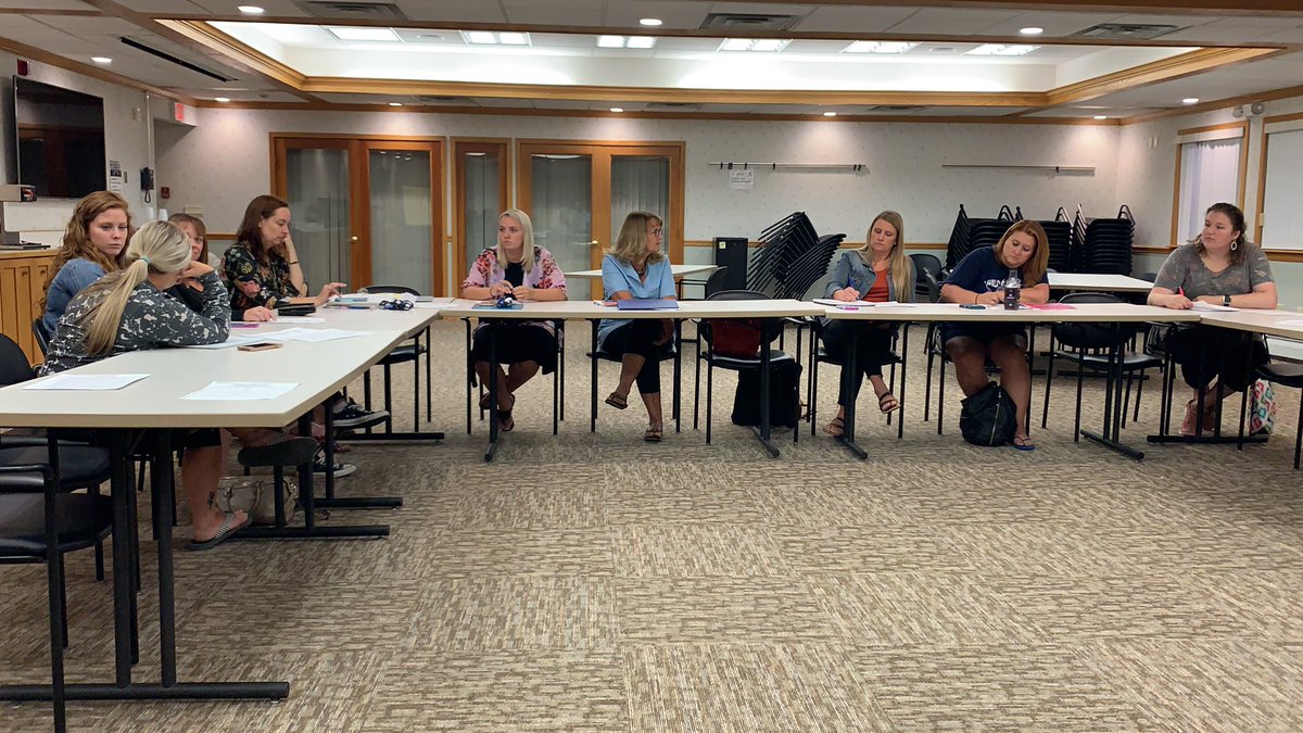 Frontier League preseason Cheerleading meeting.  Coaches are  getting ready for the upcoming season.