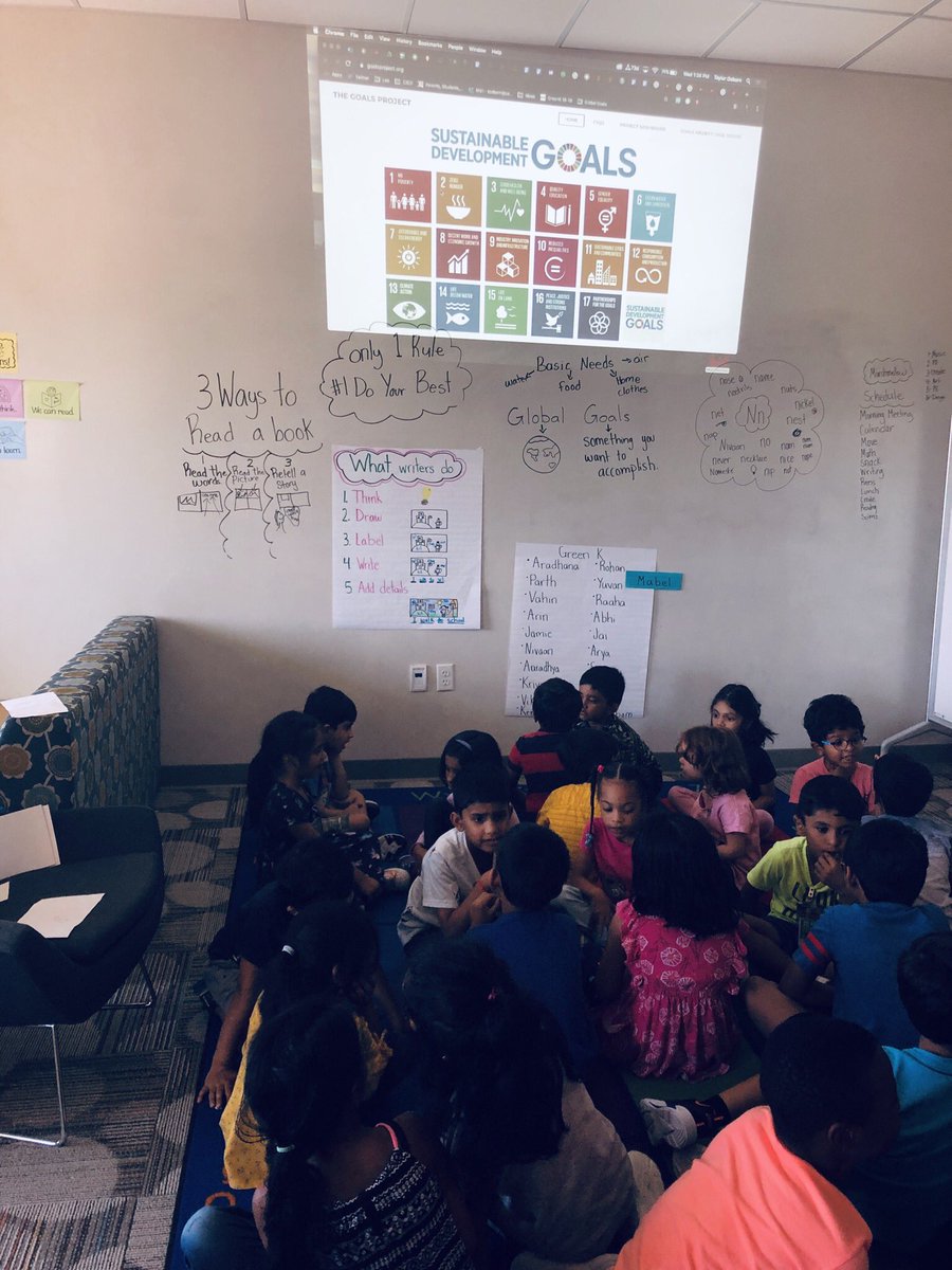 LeeGreenKinder's tweet photo. We are learning about what a goal is and what it means to have a goal on a global scale. #goalsproject #SDC #iconsgroup3 #rjlgreen https://t.co/CHmZ62zcuD
