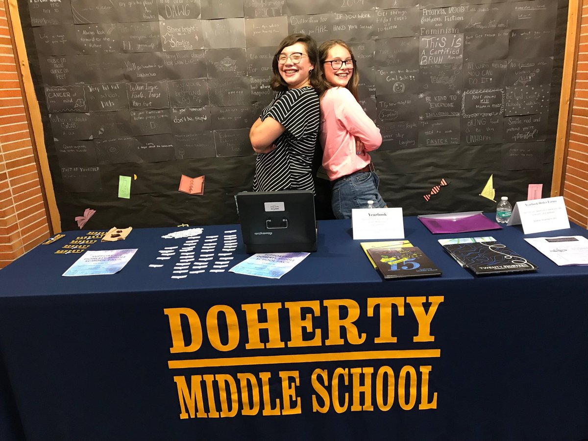 Helping out at back to school night at Doherty!