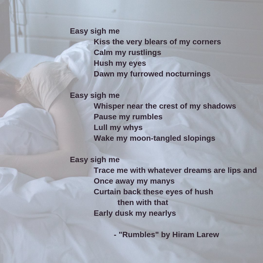 riverandsouth's tweet image. Wind down your night with “Rumbles” by Hiram Larew, which was featured in our third issue. 
.
Want to see your work featured here? 
Submit @ riverandsouth.com

#opensubmissions #litmag #litjournal #NewWriters #WritingCommunity 
#ShortStories