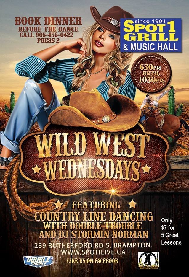 Line Dancing every Wednesday from 6:30-10:30pm!
🎶🤠🕺⭐ Hosted by <a href="/NewAgeCountry/">NewAge CountryEnt</a> 

5 Great Line Dancing Lessons for JUST $7 (With purchase of food and/or drink)

- DJ Stormin' Norman
- Lessons by Cathy Montgomery
- Double Trouble Line Dance

facebook.com/events/5745458…

#spot1live